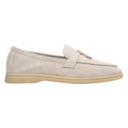 Kvinders Creme Beige Tassel Loafers lavet af Velour ER00114716