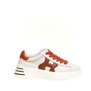 Læder Orange Sneakers Rebel Stil