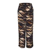 Tiger Print Wide Leg Pants