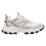 Kvinders Milky & Silver Sneakers lavet af Blandede Materialer med en Fleksibel Sål ES8 ER00114671