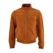 Velour Komfort Jakke Cognac