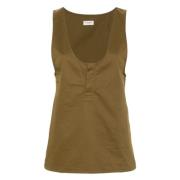 Kaki Linned Tank Top