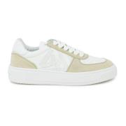 Hvid/Beige Læder Courtside Monogram Sneaker