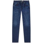 Slim Tapered Jeans Blå Midt Mørk