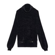 Chenille Dolcevita Sweater med Lommer