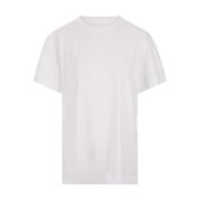 Hvid T-shirt med broderet signatur