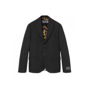 Sort Barok Blazer Revers Krave