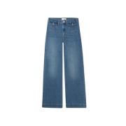 Patch Pocket Slim Palazzo Jeans