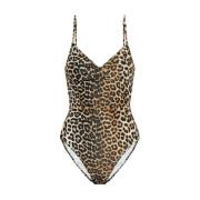 Leopard Print V-Neck Kjole