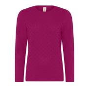 Prikstruktur Pullover Bluse Ametyst