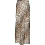 Leopard Print Chiffon Maxi Nederdel