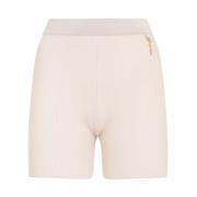 Elegant Nude & Neutrals Elastisk Talje Shorts