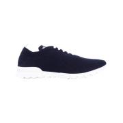 Blå Cashmere Sneakers Stilfuld Moderne Mand