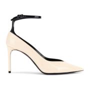 Beige Patent Læder Pumps SS22