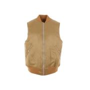 Beige Bomberjakke Oversize Satin