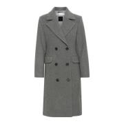 Klassisk Lapel Coat Jakke Granite Melange