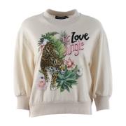 Bomuld Sweatshirt Opgrader Afslappet Stilfuldt Look