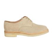 Taupe Suede Derbies med Crêpe Sole