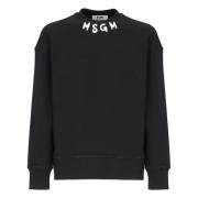 Sort Bomulds Sweatshirt med Logo