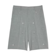 Håndbroderede Flannel Bermuda Shorts