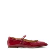 Cranberry Patent Square Toe Ballet Flats