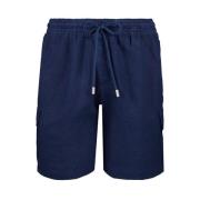 Solide Linned Cargo Bermuda Shorts