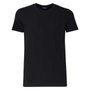 Sort Bomulds T-shirt med Logo