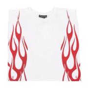 Flames Ærmeløs Tee Off White/Red