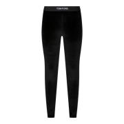 Sort Lustrøse Velour Leggings