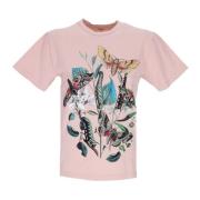 Pink Clay Moths Print Tee Women