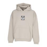 Ikonisk Tung Fleece Hoodie Sølvgrå