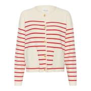 Stribet Cardigan med Knapper