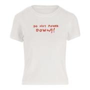 Bomuld T-shirt Crew Neck Logo Print