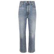 Stonewashed Straight-Leg Jeans