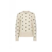 Stjerneprint Creme Pullover