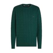 Grøn Chain-Knit Crew Neck Sweater