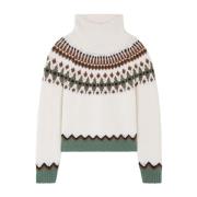 Intarsia Strik Rullekrave Sweater