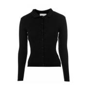 Ribbet Cardigan med Polokrave