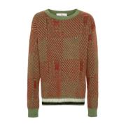 Rød Uldblandet Jacquard Sweater