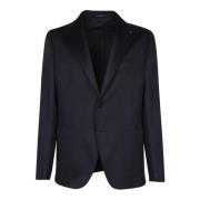 Blå Cashmere Blazer Elegant Stil