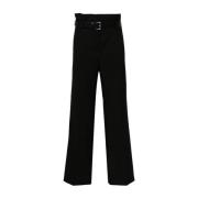 Gabardine Wide Leg Trousers