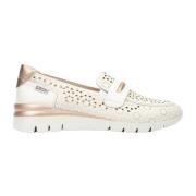 Beige Casual Læder Dames Loafers