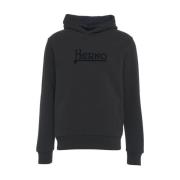 Hoodie med logo print og lange ærmer