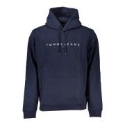 Blå Hættetrøje Sweatshirt Broderet Logo