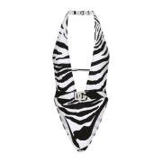 Zebra Print Halterneck Badedragt