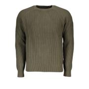 Grøn Langærmet Sweater Kontrastdetaljer