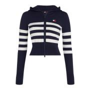 Stribet Zip Sweater