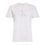 Tekstureret Logo Bomuld T-Shirt