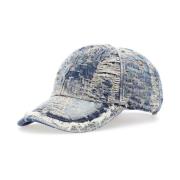 Blå Denim Jacquard Destroy Hat