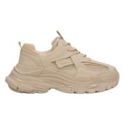 Kvinders Beige Lave Sneakers med en Kompakt Platform ES8 ER00115759